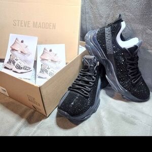 Steve Madden Black Glitter Women's Sneakers